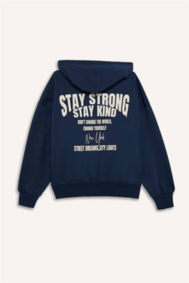 Oversize Fit Printed Thick Fabric Cardigan