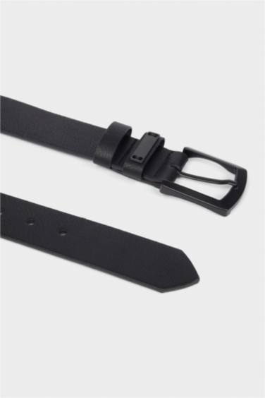 Erkek Dikdörtgen Toka Suni Deri Jean Kemeri