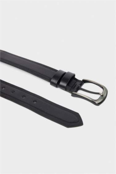 Erkek Dikdörtgen Toka Suni Deri Jean Kemeri