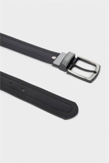 Erkek Çift Taraflı Toka Suni Deri Günlük Kemer