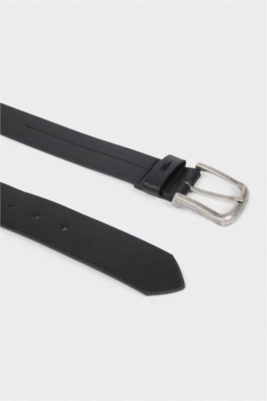 Erkek Dikdörtgen Toka Suni Deri Jean Kemeri