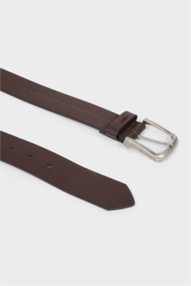 Erkek Dikdörtgen Toka Suni Deri Jean Kemeri