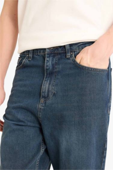 Baggy Fit Düz Paça Jean Pantolon