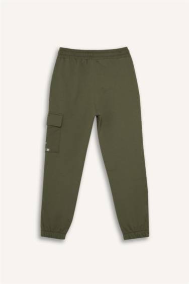 Regular Fıt Slogan Baskılı Sweatshirt Kumaşı Pantolon Erkek Çocuk