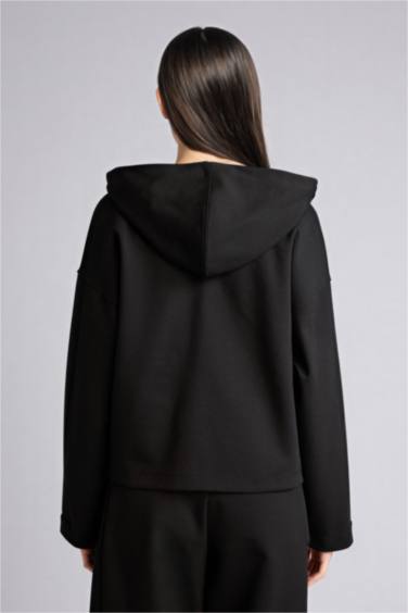 Relax Fıt Skuba Dalgıç Kumaş Hırka - Görsel 5