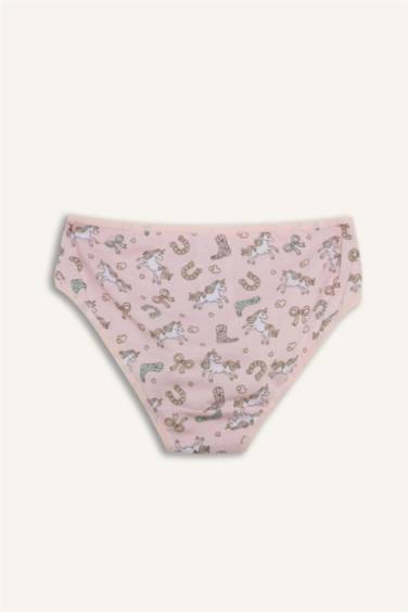 Unicorn Baskılı Penye 3'lü Slip Külot Kız Çocuk