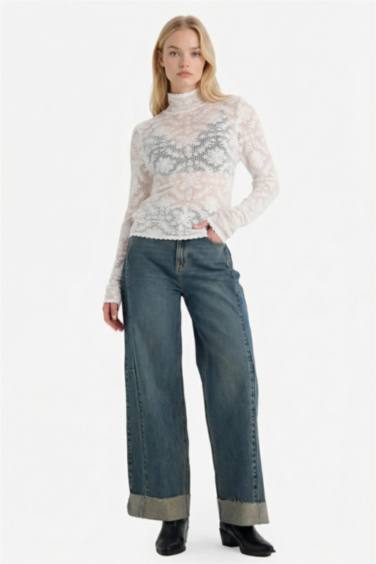 بلوز دانتيل فلورال سليم فيت