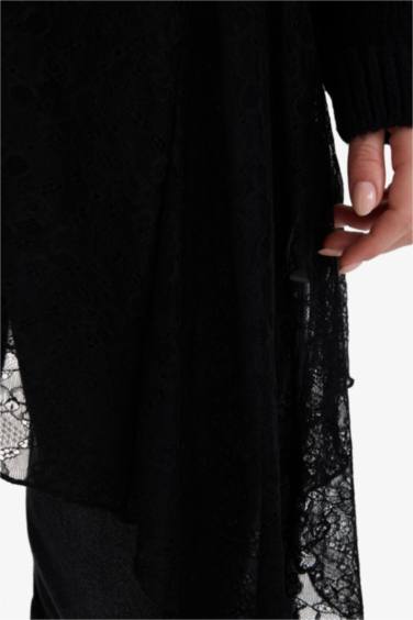 A-Line Regular Waist Lace Mini Skirt