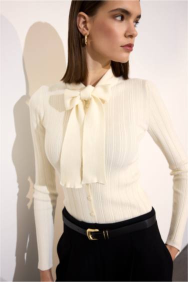 Slim Fit Bowtie Knitwear Pullover