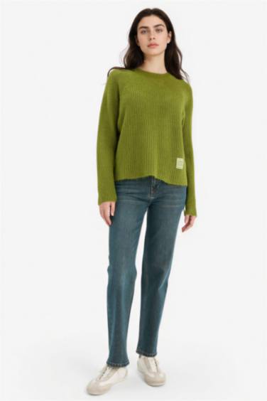 Regular Fıt Bisiklet Yaka Kazak