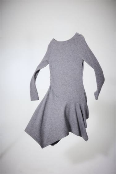 Bisiklet Yaka Uzun Kollu Mini Elbise