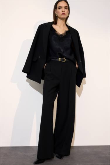 Straıght Fıt Yüksek Bel Düz Paça Pantolon