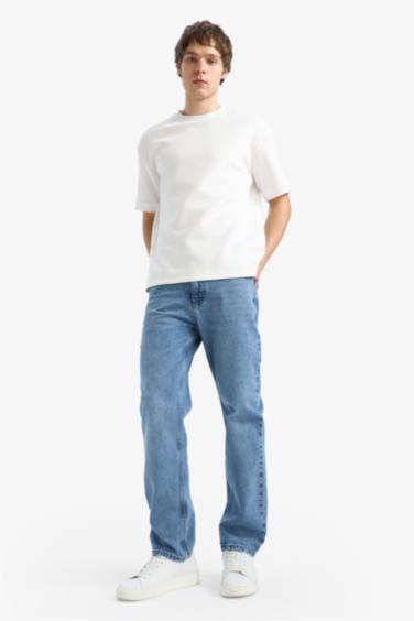 Yumuşak Dokulu Straight Fit Jean Pantolon