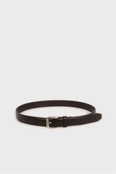 Erkek Dikdörtgen Toka Suni Deri Klasik Kemer