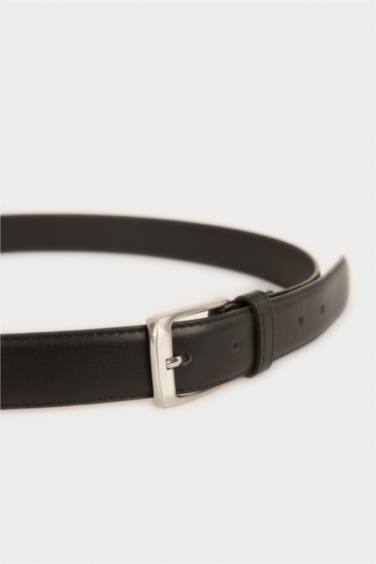 Erkek Dikdörtgen Toka Suni Deri Klasik Kemer - Görsel 2