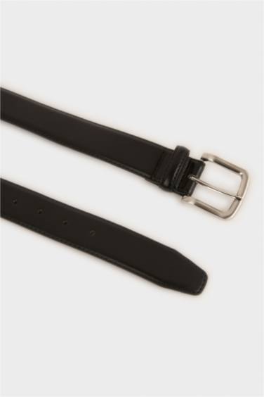 Erkek Dikdörtgen Toka Suni Deri Klasik Kemer - Görsel 3