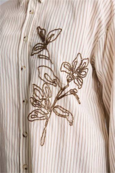 Relax Fıt Gömlek Yaka Uzun Kollu Gömlek