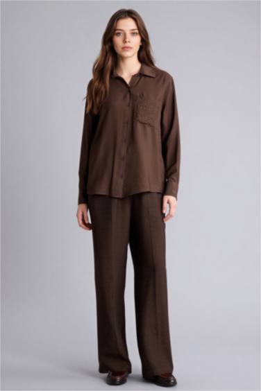 Relax Fıt Krinkıl Kumaş Gömlek