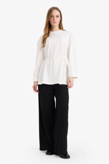 Straight Wide Leg Trousers