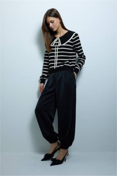 بنطرون قصة واسعة اوفر سايز برجل مطاطي