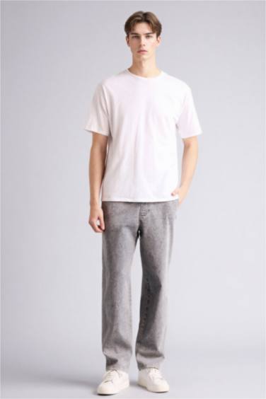 Yumuşak Dokulu Wide Leg Jean Pantolon