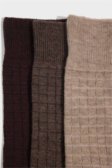 Erkek 3'lü Pamuklu Uzun Çorap