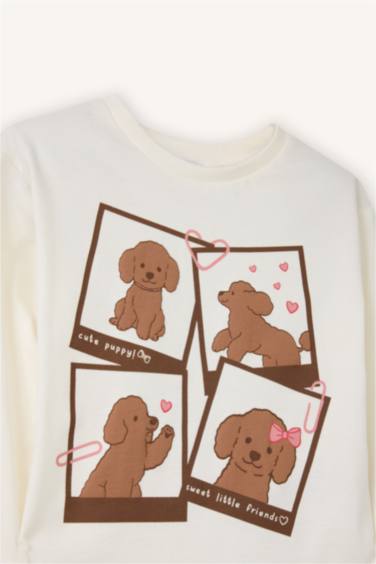 تيشرت بيبي بناتي ردن طويل قصة عادية وياخة مستديرة