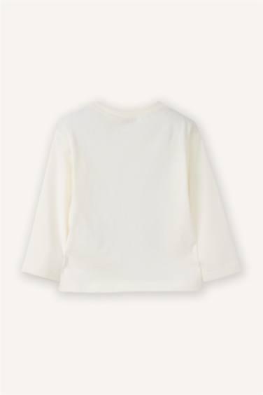 تيشرت بيبي بناتي ردن طويل قصة عادية وياخة مستديرة