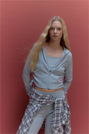 Kapüşonlu Ribana Hırka