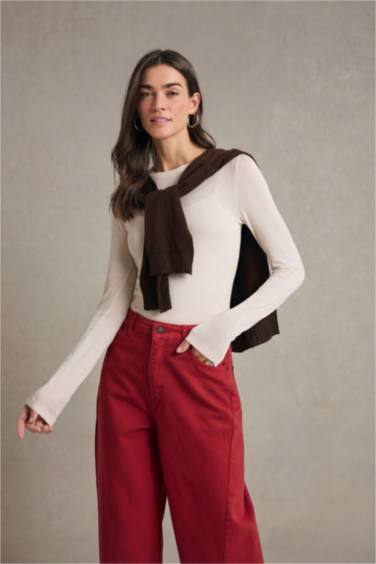 Slım Fıt Ribana Tişört