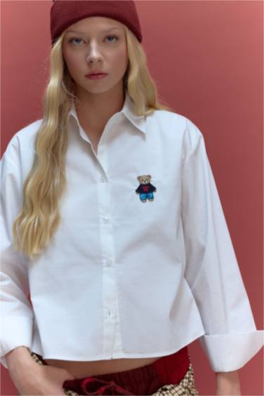 Oversize Fit Shirt Collar Long Sleeve Shirt