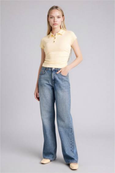 Slım Fıt Fitilli Kaşkorse Polo Tişört - Görsel 2