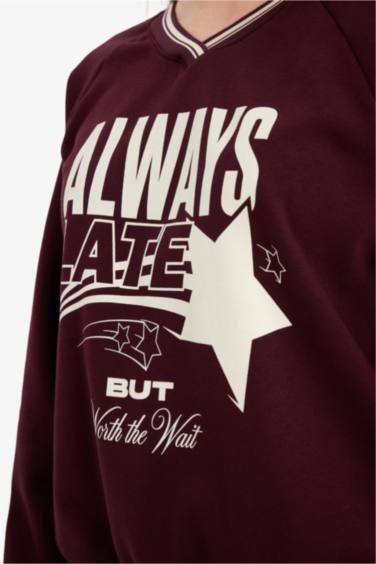 Oversıze Baskılı Sweatshirt