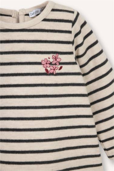 Uzun Kollu Selanik Kumaş Elbise Kız Bebek