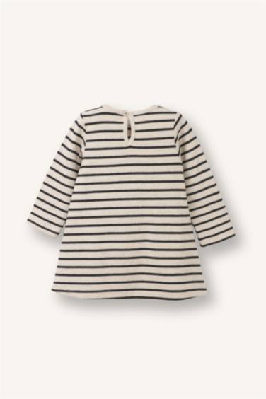 Uzun Kollu Selanik Kumaş Elbise Kız Bebek