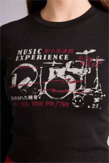 Fıtted Baskılı Ribana Tişört