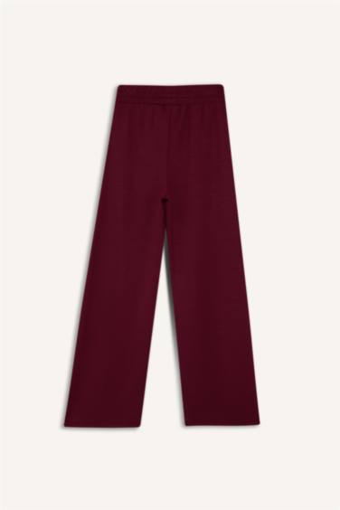 بنطرون بناتي منسوج وايد ليج برجل واسع