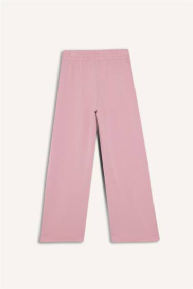 بنطرون بناتي منسوج وايد ليج برجل واسع