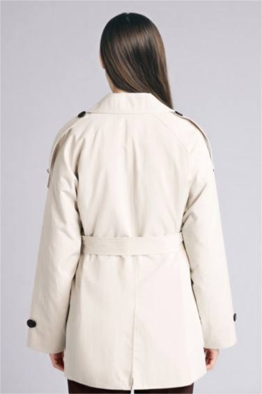 Regular Fıt Twill Trençkot - Görsel 6