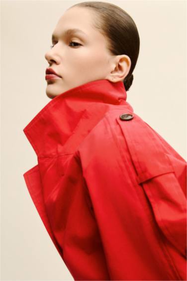 Cropped Fıt Twill Trençkot - Görsel 6