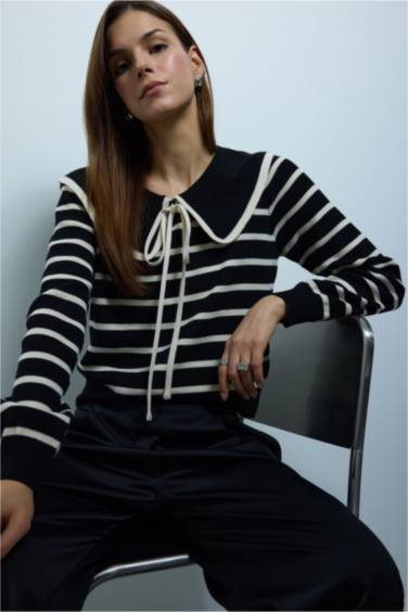 Slim Fit Baby Collar Pullover