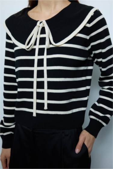 Slim Fit Baby Collar Pullover