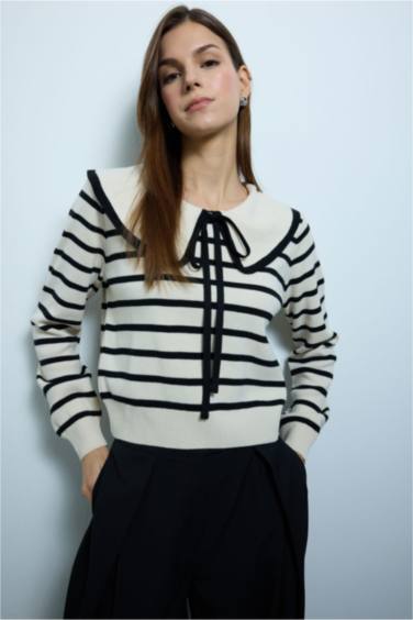 Slim Fit Baby Collar Pullover