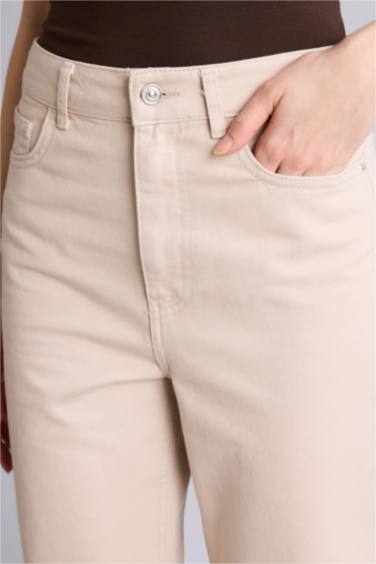 %100 Pamuk Straıght Fıt Normal Bel Gabardin Pantolon - Görsel 4