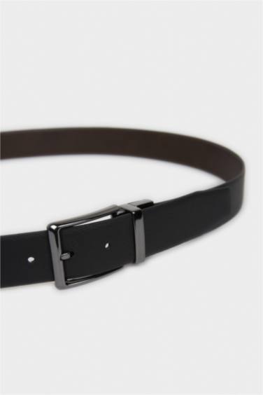 Erkek Çift Taraflı Toka Suni Deri Jean Kemeri - Görsel 2