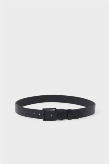 Erkek Dikdörtgen Toka Suni Deri Günlük Kemer