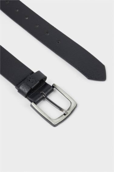 Erkek Dikdörtgen Toka Suni Deri Günlük Kemer