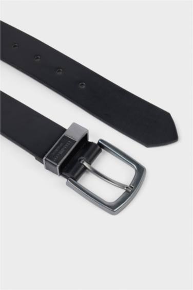 Erkek Dikdörtgen Toka Suni Deri Günlük Kemer