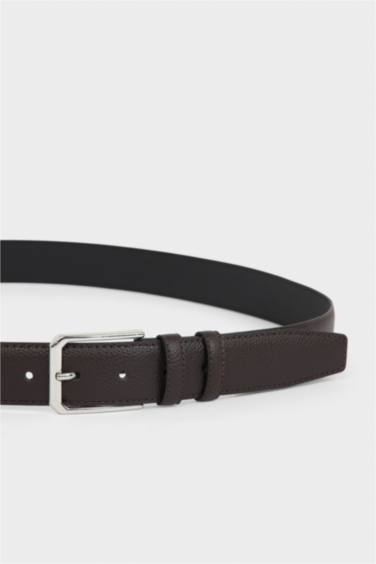 Erkek Dikdörtgen Toka Suni Deri Klasik Kemer