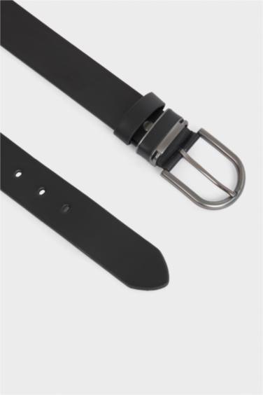 Erkek Dikdörtgen Toka Suni Deri Günlük Kemer - Görsel 3